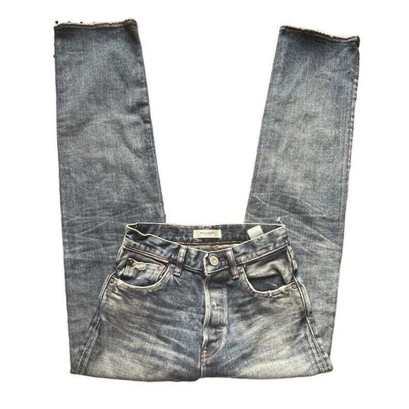 Moussy Vintage Distressed Button Fly Denim Jeans Japan Size 24x28.5 Women MINT